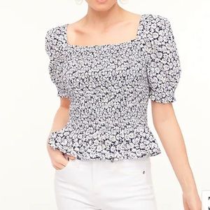 Daisy peplum smocked blouse